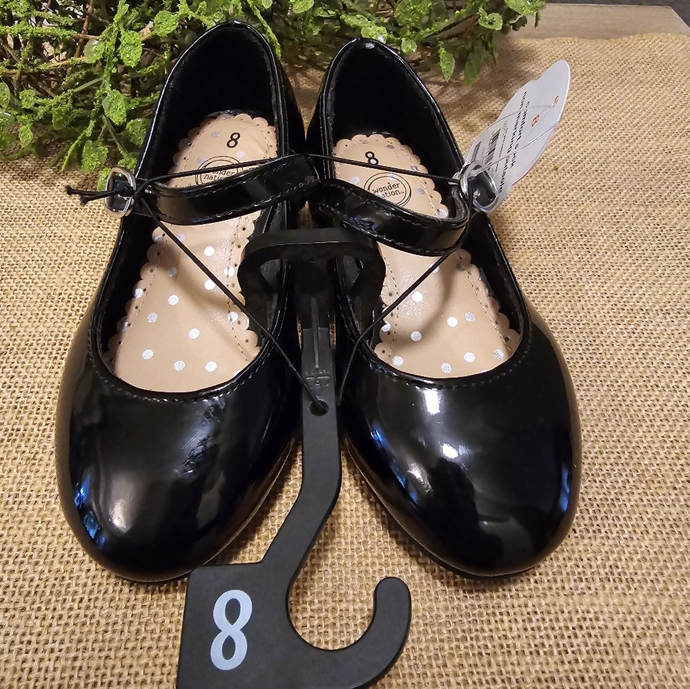 Wonder Nation Black Classic Dress Heels, Toddler Girl's, size 8